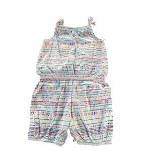 Arizona Jean Co Girls White Rainbow Sleeveless Romper One-Piece Size 18M
